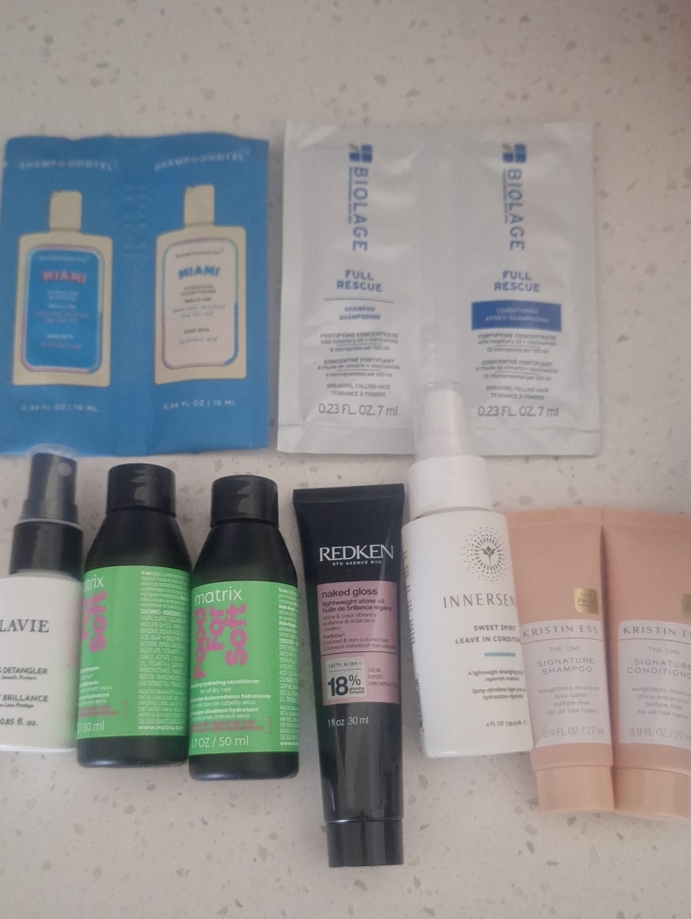 Hair care travel/sample bottles